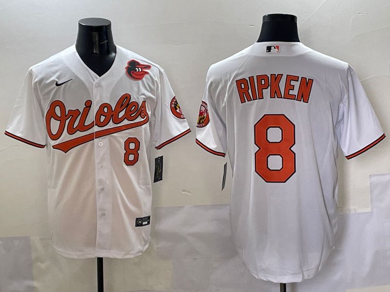 Men Baltimore Orioles #8 Ripken White Game 2025 Nike MLB Jersey style 5093